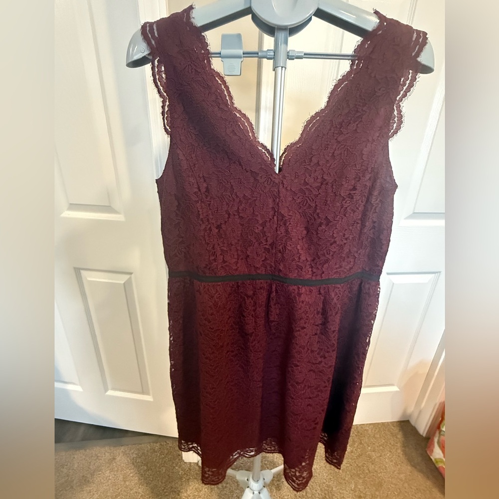 LOFT Burgundy Lace Dress